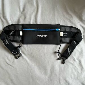 Fitletic Black Running Belt with Blue Zipper
